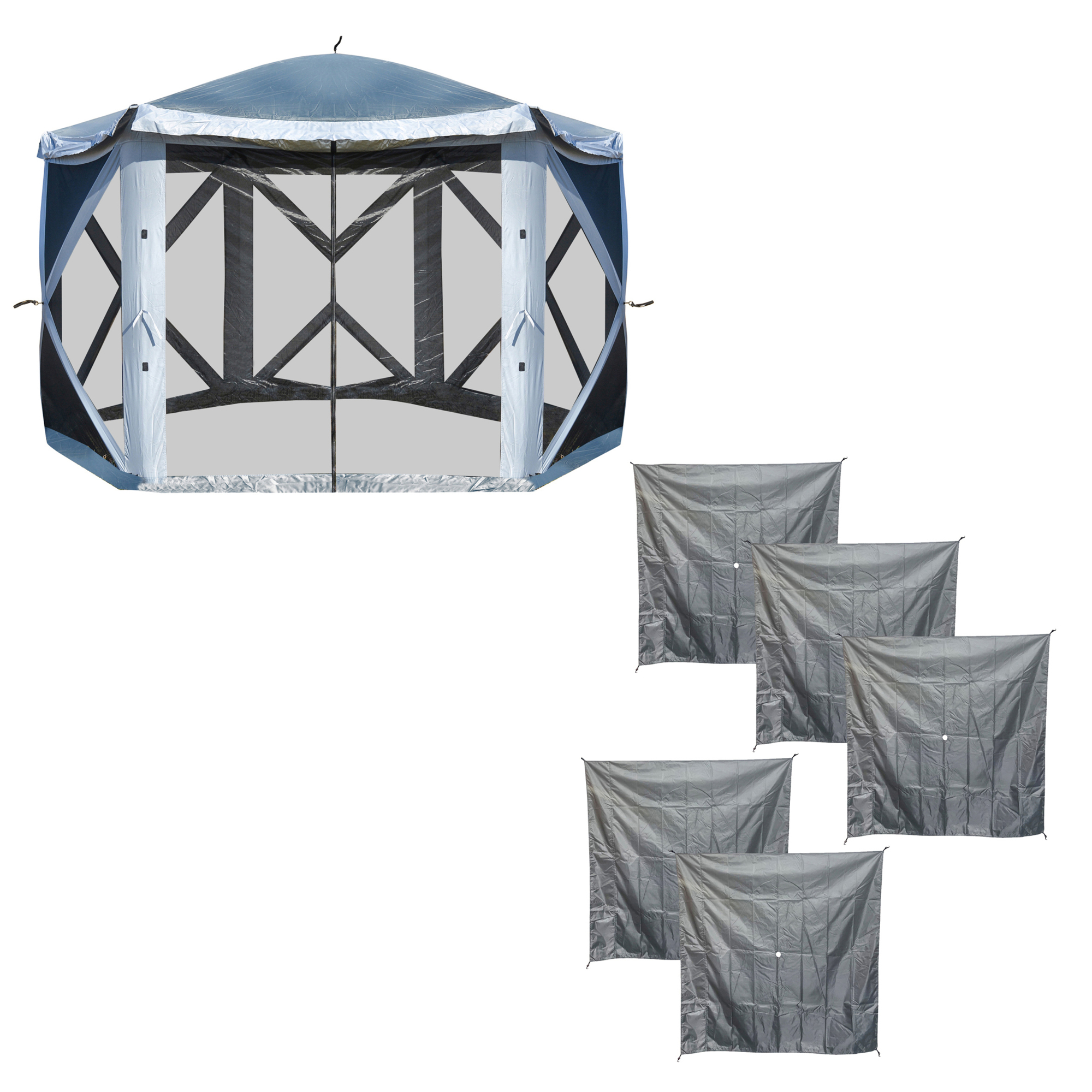 Buffalo Tools Buffalo Outdoor Pop-Up Tent with Sides — 11ft. x 11ft., Hexagonal, Polyester, Model# PUT11KIT
